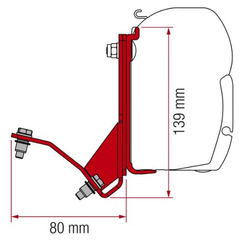 Adaptateur de store FIAMMA F45 Ducato/HymerCar/Pössl après 2007 avec toit relevable