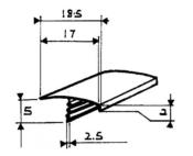 PROFIL T AVEC RETOUR NEZ 15mm - ARGENTE - rouleau de 40m