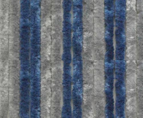 RIDEAU CHENILLE ANTI INSECTES - Gris/Bleu- 56x205 cm