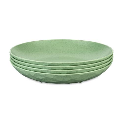 Lot de 4 assiettes creuses Koziol CLUB SET GÖTEBORG feuille verte