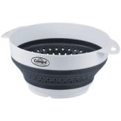 BOL SALADIER + PASSOIRE EN SILICONE PLIABLE  BLANC/GRIS - 2 en 1