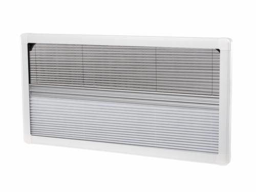 CADRE INTERIEUR CARBEST BLANC AVEC MOUSTIQUAIRE ET OCCULTANT  POUR FENETRE BATTANTE COMFORT 700x300 MM