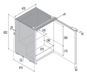 REFRIGERATEUR A COMPRESSION VITRIFRIGO C60i / 60 litres / noir
