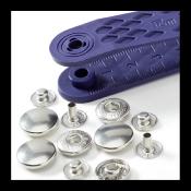 BOUTONS PRESSIONS DIAM. 15 mm spécial TEXTILE - BOITE DE 10 + OUTIL DE POSE