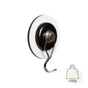 CROCHET MAGNETIQUE EN METAL SILWY THE ONE + PAD NANO-GEL Ø6,5cm  NOIR ET BLANC