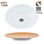 ASSIETTE PLATE EN PORCELAINE ABRICOT SILWY® POUR SUPPORT MAGNETIQUE
