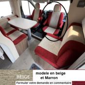 HOUSSES SIEGES AVANT BANCAREL POUR PROFILE DUCATO 2006-2015 - BEIGE/MARRON 