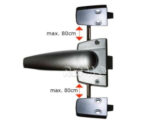 POIGNEE PORTE TOILETTE 3 POINTS CHROME 2x80 cm Maxi