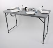 TABLE PLIANTE EASY I 122x61cm GRISE - RÉGLABLE EN HAUTEUR 