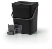 Poubelle 5l Noire 15x19x24,5cm, avec couvercle, à suspendre à la porte