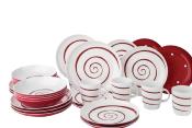 SET DE VAISSELLE TWIST RED de GIMEX - pour 4 personnes