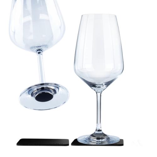 2 VERRES A VIN CRISTAL DE BORDEAUX 650ML SILWY® AVEC SOUS-VERRE MAGNETIQUE