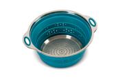 PASSOIRE EN SILICONE PLIABLE BLEU PETROLE 24/28