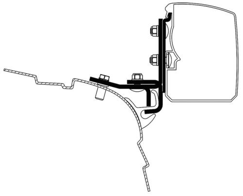 ADAPTATEUR THULE OMNISTOR 3200 pour VW T5/T6 LONG équipé d'un MULTRAIL REIMO