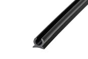 RAIL PROFILE PLASTIQUE NOIR AVEC GORGE 7,5mm LONGUEUR 3m (2x1.50m)