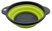 BOL PLIANT EN SILICONE RETRACTABLE Ø20cm H3/10cm, gris/vert