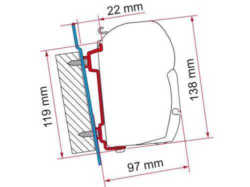 ADAPTATEUR FIAMMA F45 POUR VW CRAFTER/ TRANSIT/ SPRINTER  H2 H3