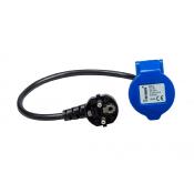 CABLE ADAPTATEUR P17 - 1.5m SCHUKO MALE / CEE FEMELLE 3x2.5mm²